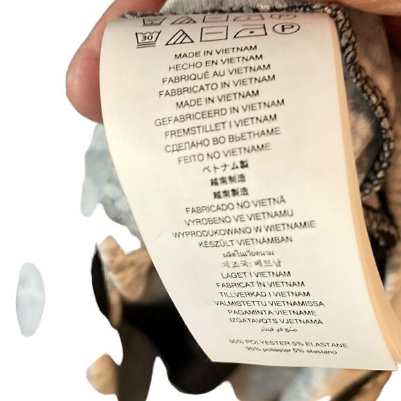 Michael Kors NWT Sz M Black Snake Print Stripe Fit & Flare with Kick Hem Dress - Picture 5 of 7